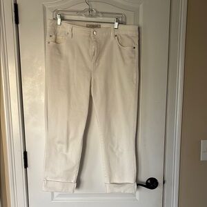 Liverpool Women's White Cropped Jeans